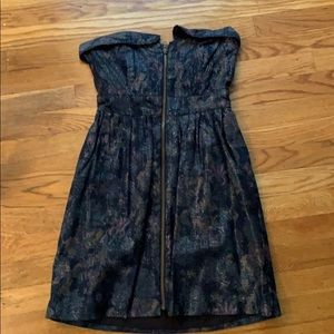 Strapless Full Zipper Multicolor Dress